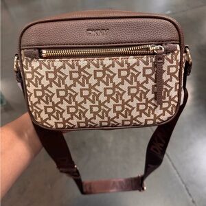 DKNY Brown and Cream Belt Bag